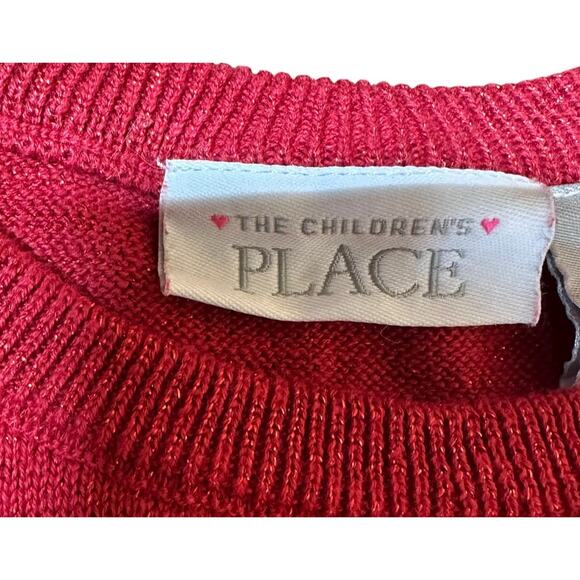 Childrens Place Reindeer Toddler Red Christmas Sweater Dress 4T Sequin Sparkle - Picture 4 of 6